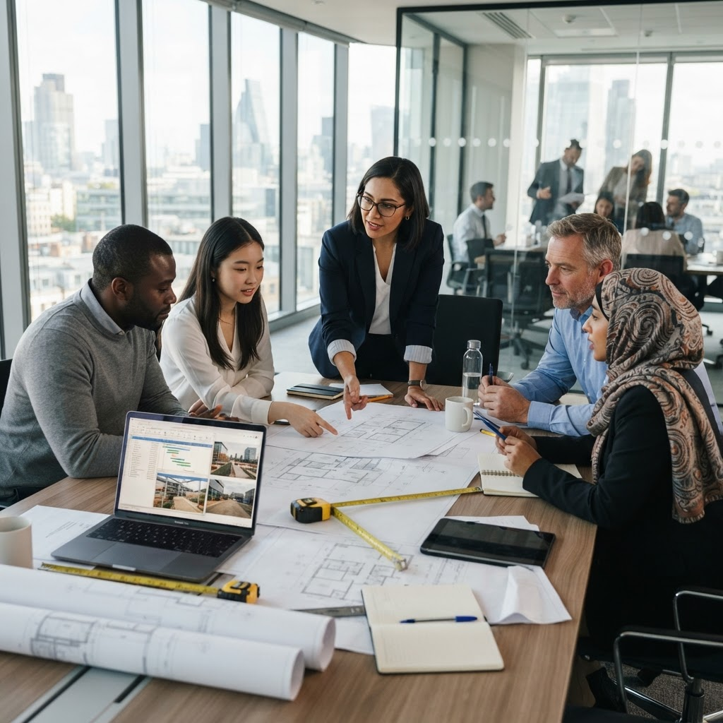 ATLAS project team coordinating a government building services project